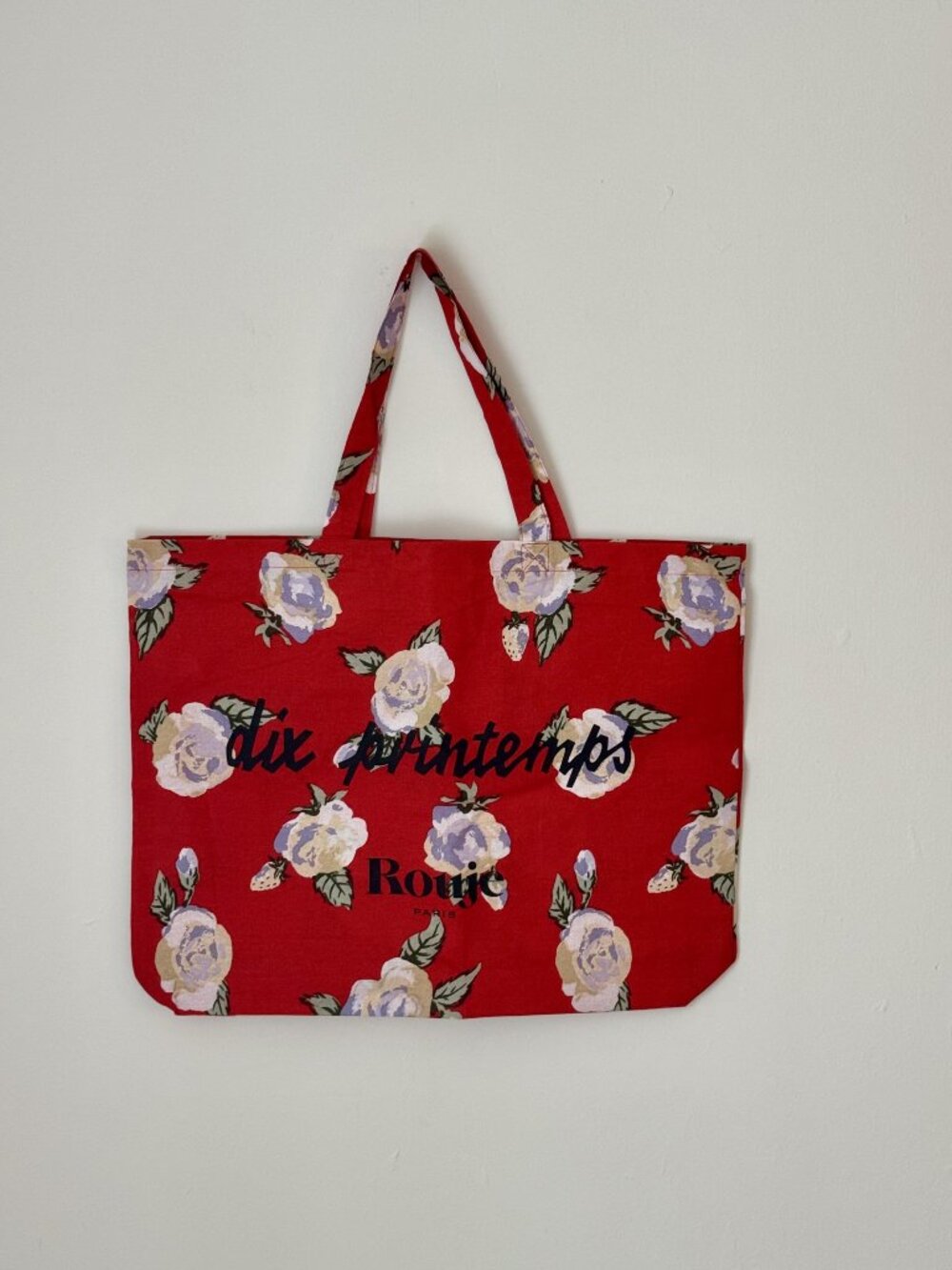 NWOT! ROUJE Red Floral DIX PRINTEMPS Tote! 100% cotton